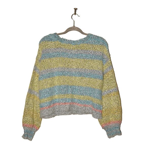 FREE PEOPLE $128 Soulmate Textured Cardigan Slouchy Relaxed Fit Green Large - Picture 4 of 6